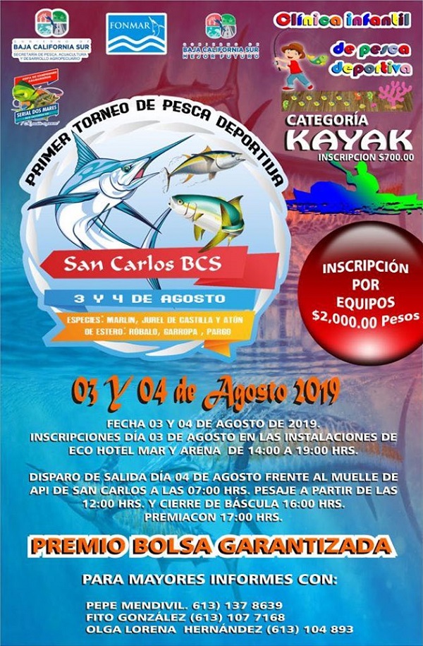 La Dirección de Turismo invita al Primer Torneo de Pesca de Puerto San Carlos