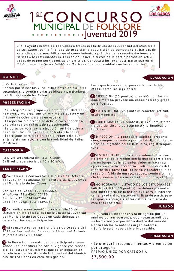 02 IMJUVE te invita al 1º Concurso Municipal de Folklore 2019